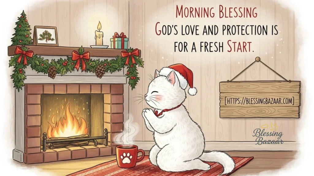 Morning blessings scene symbolizing God's love and protection, representing a fresh start filled with hope and blessings.