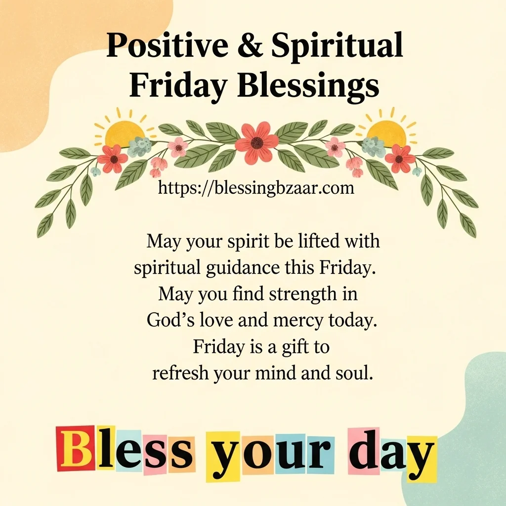 . An inspiring visual representing Friday blessings, filled with spiritual motifs and a sense of positivity and tranquility.