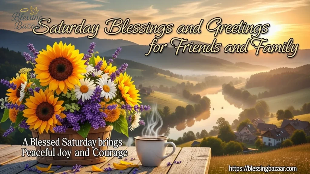 A decorative image featuring heartfelt Sunday blessings and greetings for friends and family.