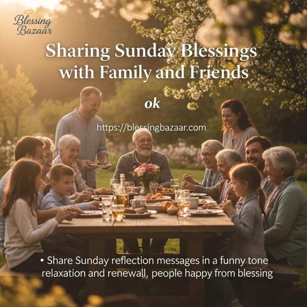 A joyful gathering of family and friends sharing blessings on a sunny Sunday afternoon.