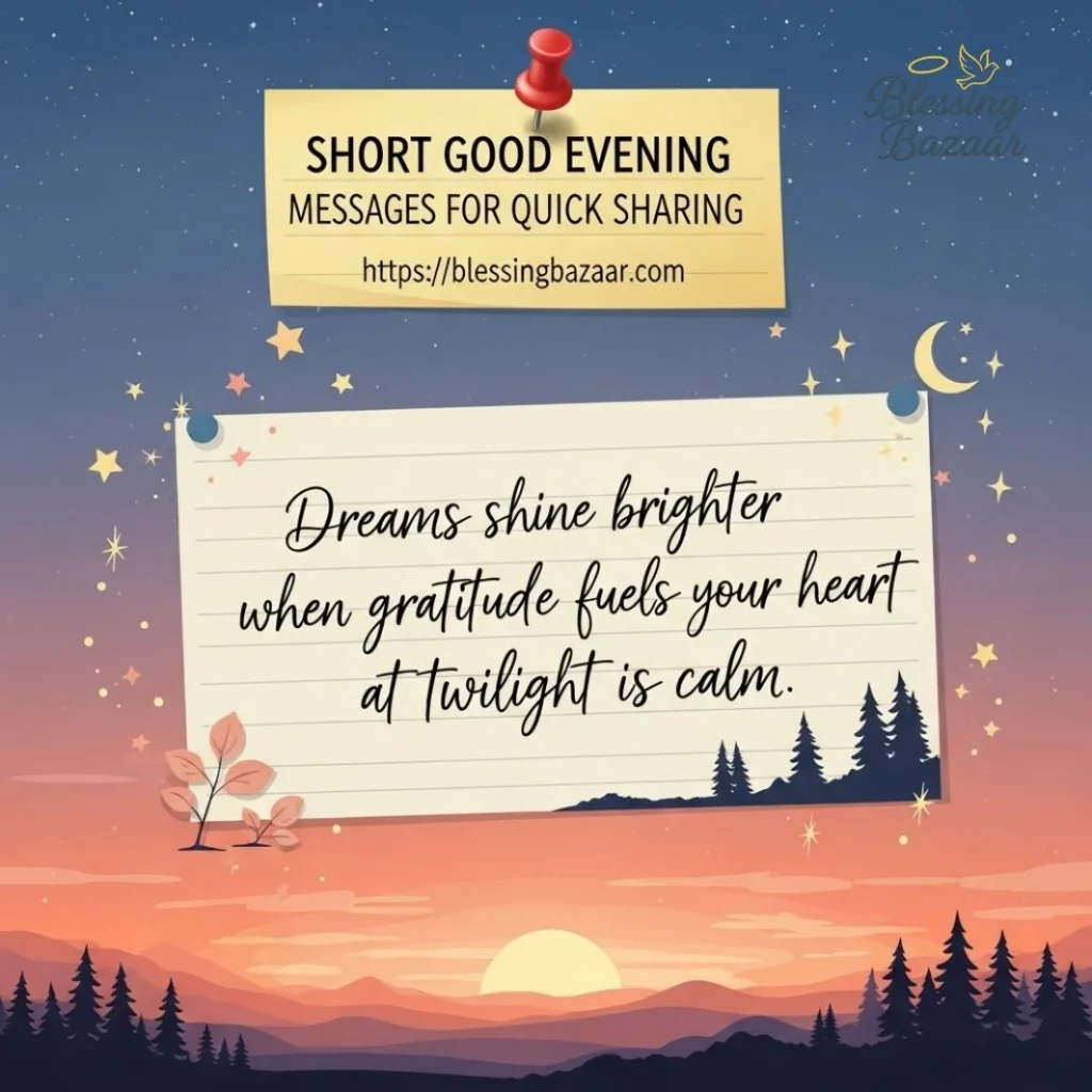 Quick good evening messages designed for easy and friendly communication.