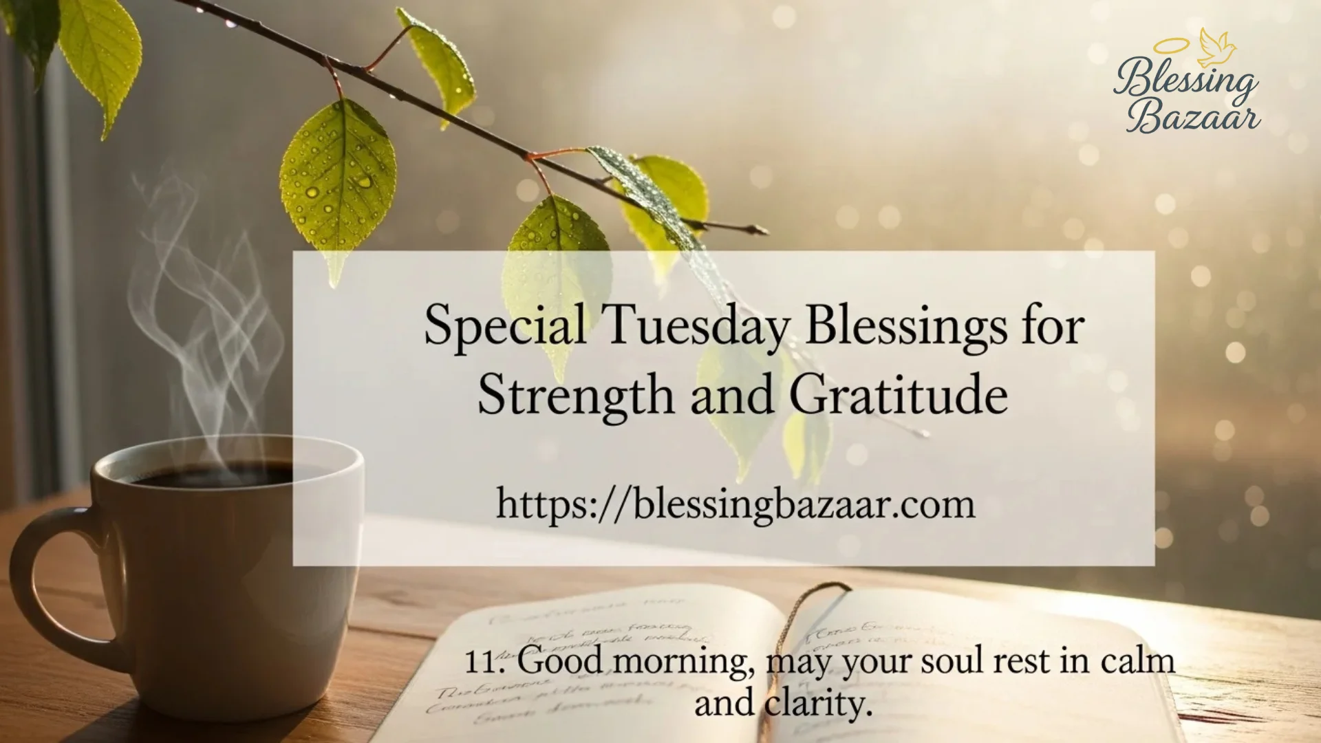 A peaceful image symbolizing Tuesday blessings, focusing on themes of strength and gratitude amidst a tranquil setting.