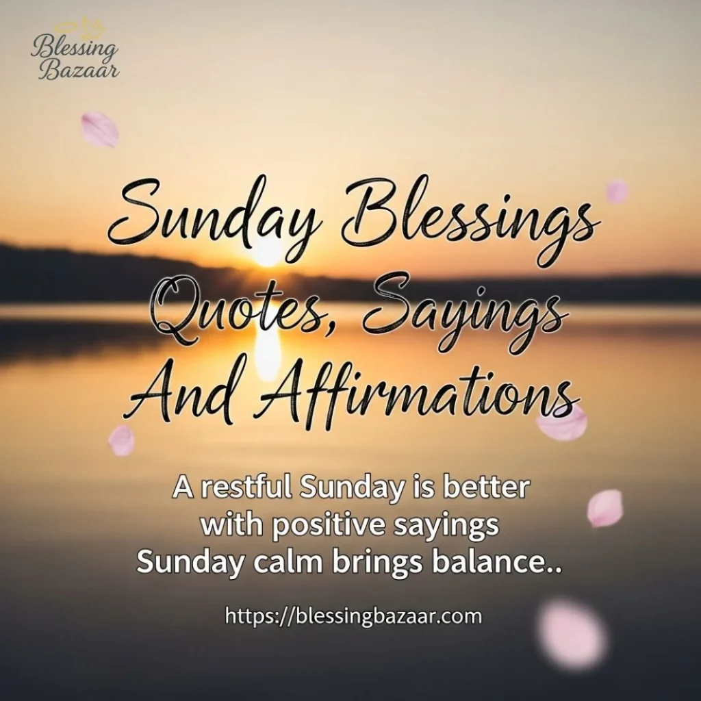 A collection of uplifting Sunday blessings quotes and affirmations, encouraging mindfulness and gratitude for the week ahead.