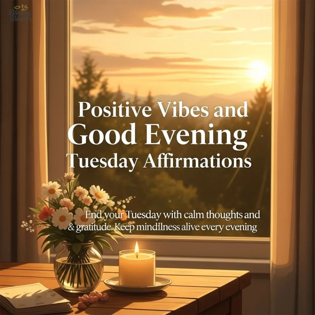 Inspirational affirmations for a positive Tuesday evening, radiating good vibes and encouragement.
