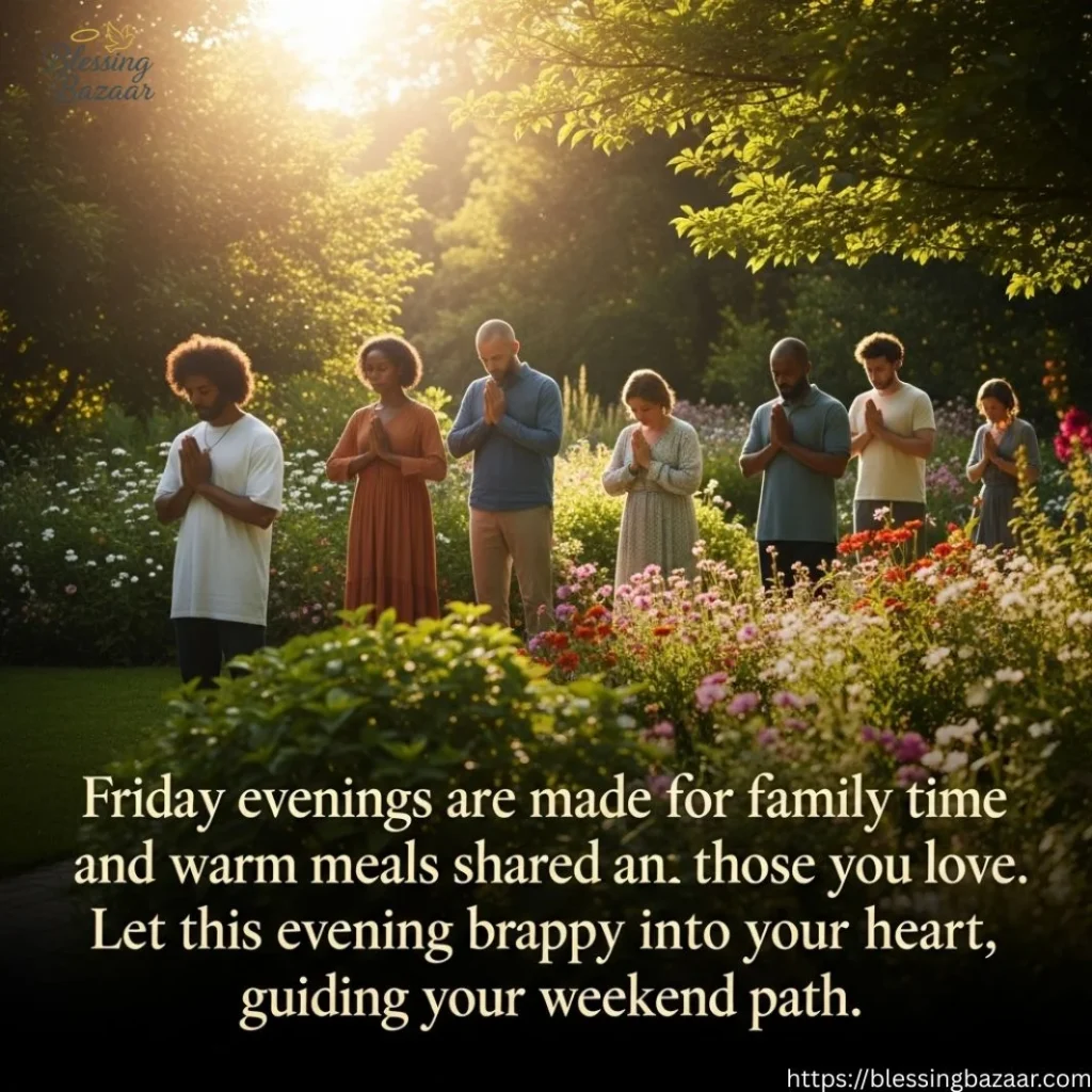Family members gathered together on a Friday evening, creating warm memories and enjoying each other's company for the weekend.