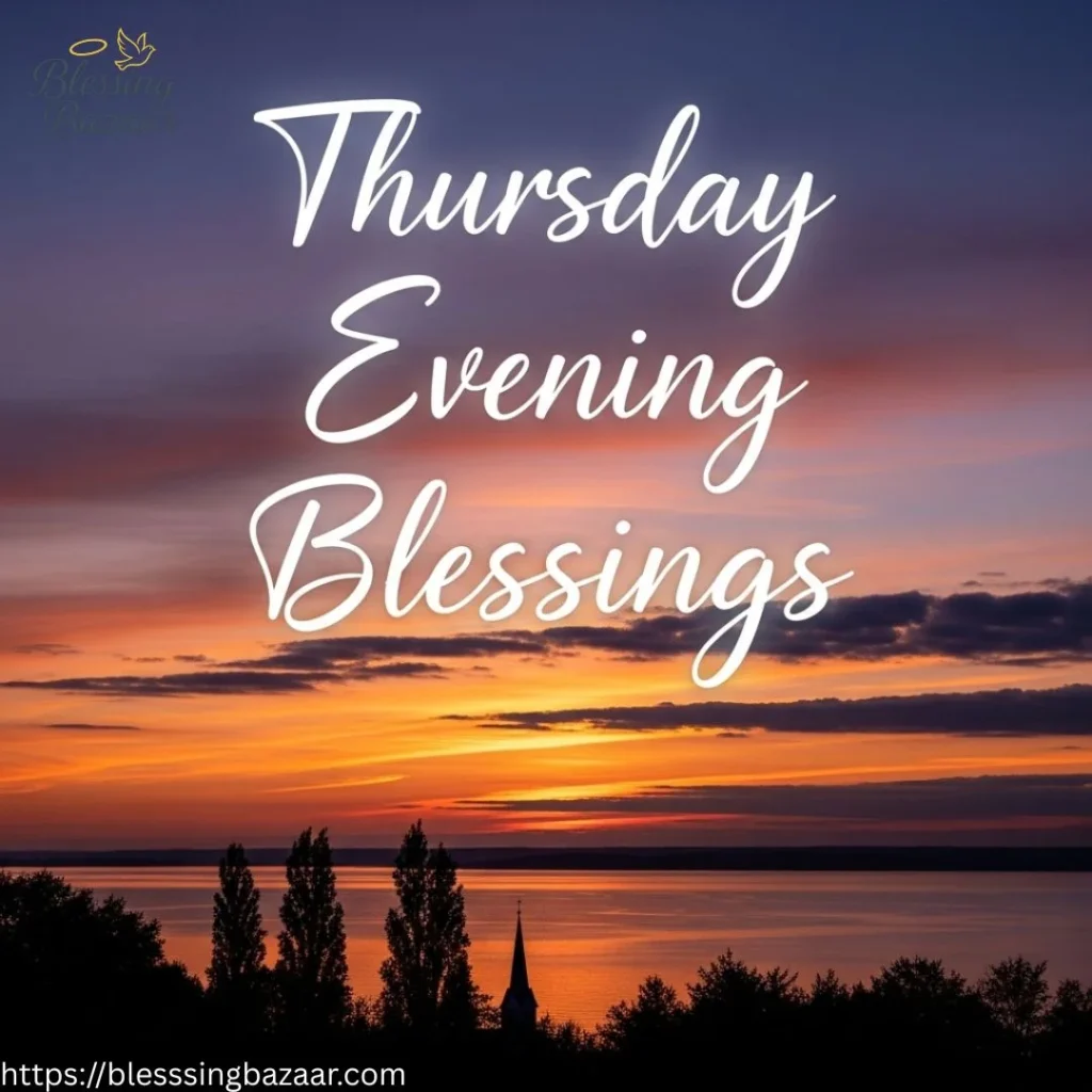 A peaceful Thursday evening setting, radiating warmth and blessings, inviting reflection and gratitude.