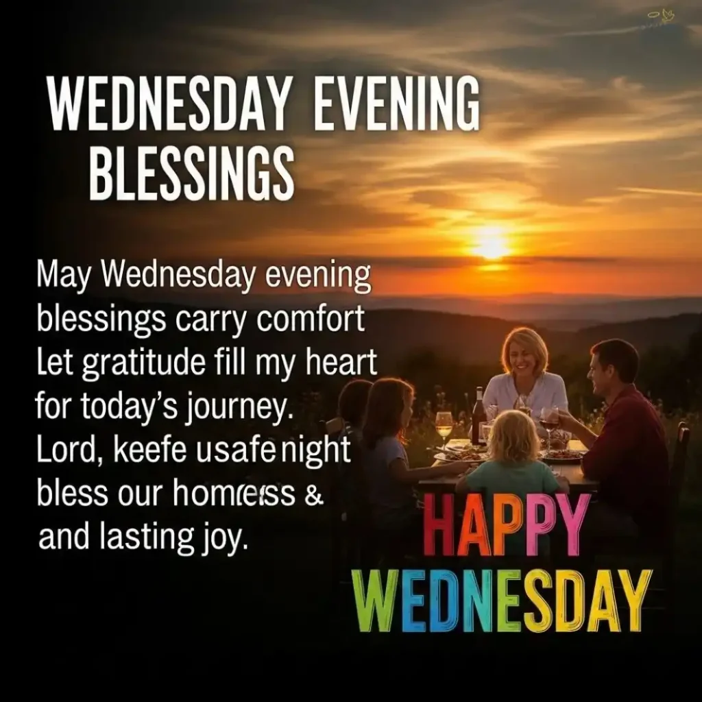 A serene evening scene with soft lighting, symbolizing blessings and tranquility on a Wednesday night.